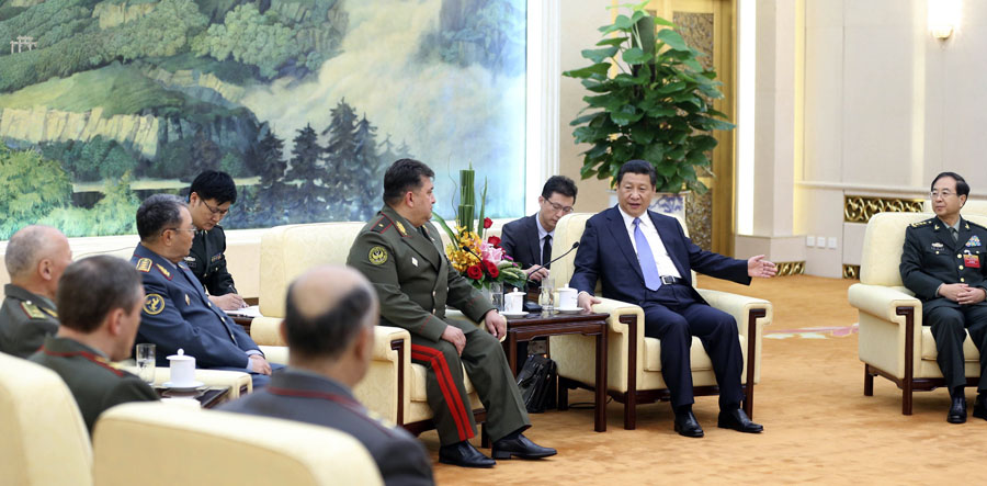 習(xí)近平主席が上海協(xié)力機(jī)構(gòu)5カ國(guó)の參謀総長(zhǎng)と會(huì)談