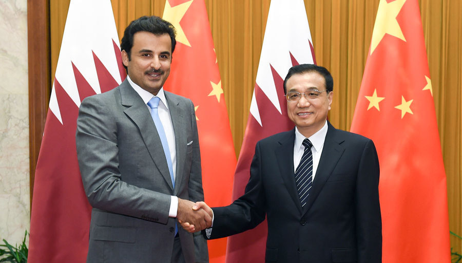 李克強(qiáng)総理がカタールのタミーム首長(zhǎng)と會(huì)談