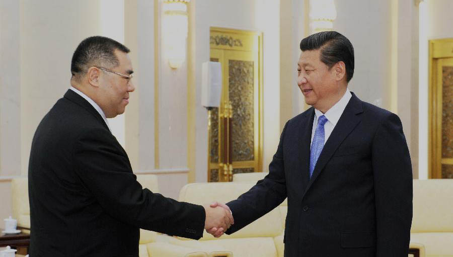 習(xí)主席が澳門行政長官と會見