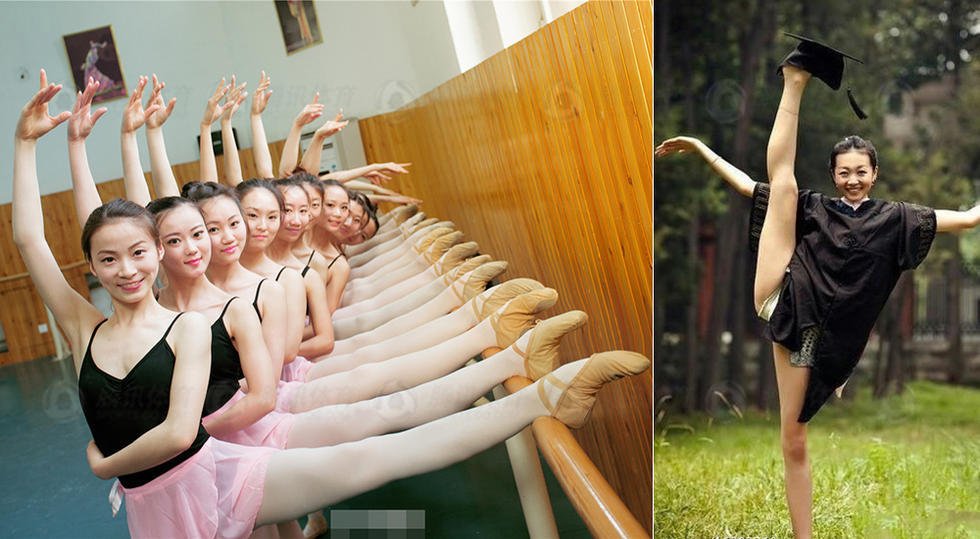 柔らかさの極限に挑戦！　舞踴科の女子大生の卒業(yè)寫真