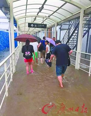 臺(tái)風(fēng)15號(hào)直撃で「海」と化した上海 、ネットユーザー「空港に船で行く」