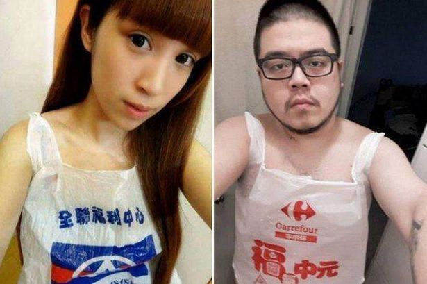 遊び心満載 ビニール袋製のボディウェアが臺灣で大流行