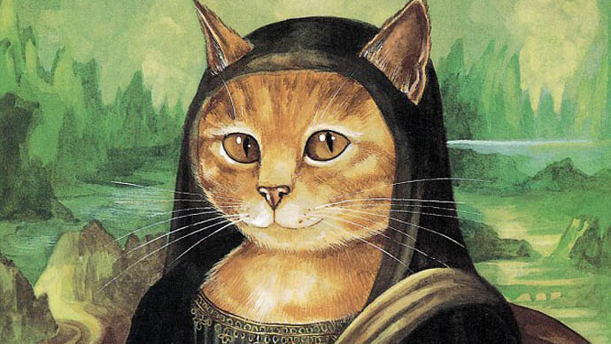 英國(guó)人畫家、古典的名作の主人公をネコに