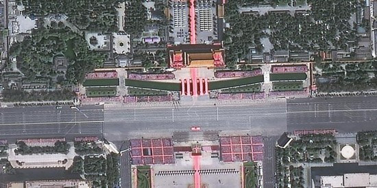 中國の衛(wèi)星、軍事パレードを宇宙から撮影