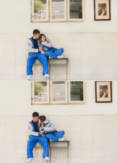 高校の制服でウェディング寫真を撮影、付き合い7周年を記念　四川省