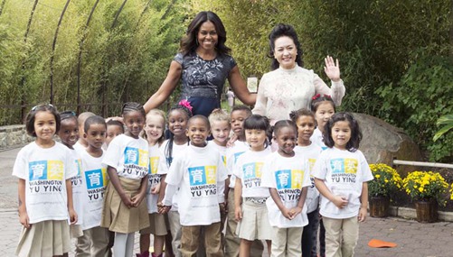 中米両首脳夫人　米國(guó)立動(dòng)物園のパンダ館參観