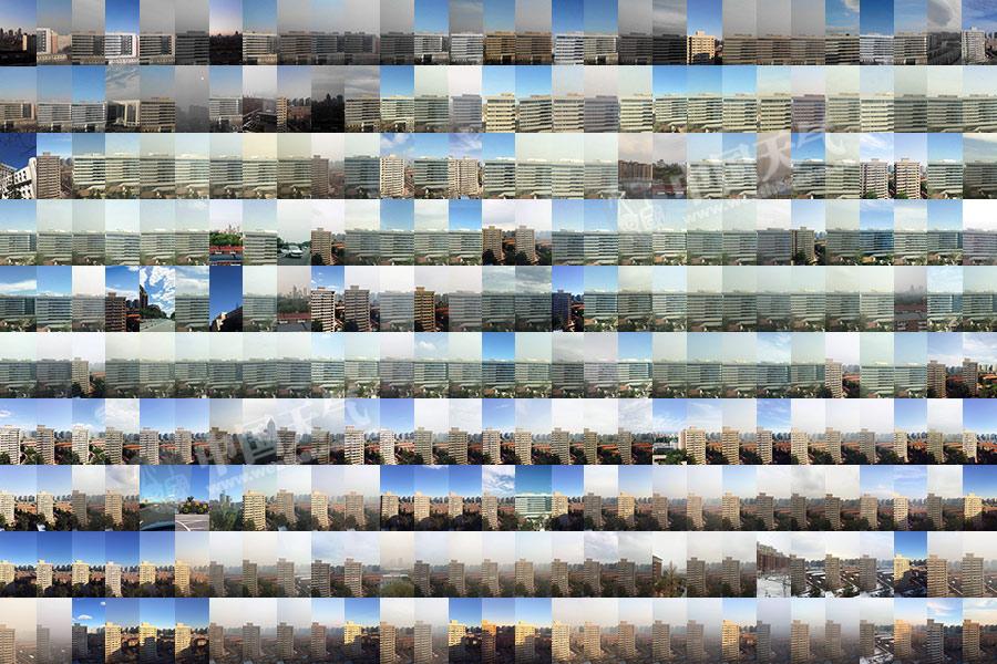 比較寫真で振り返る2015年の天気　北京