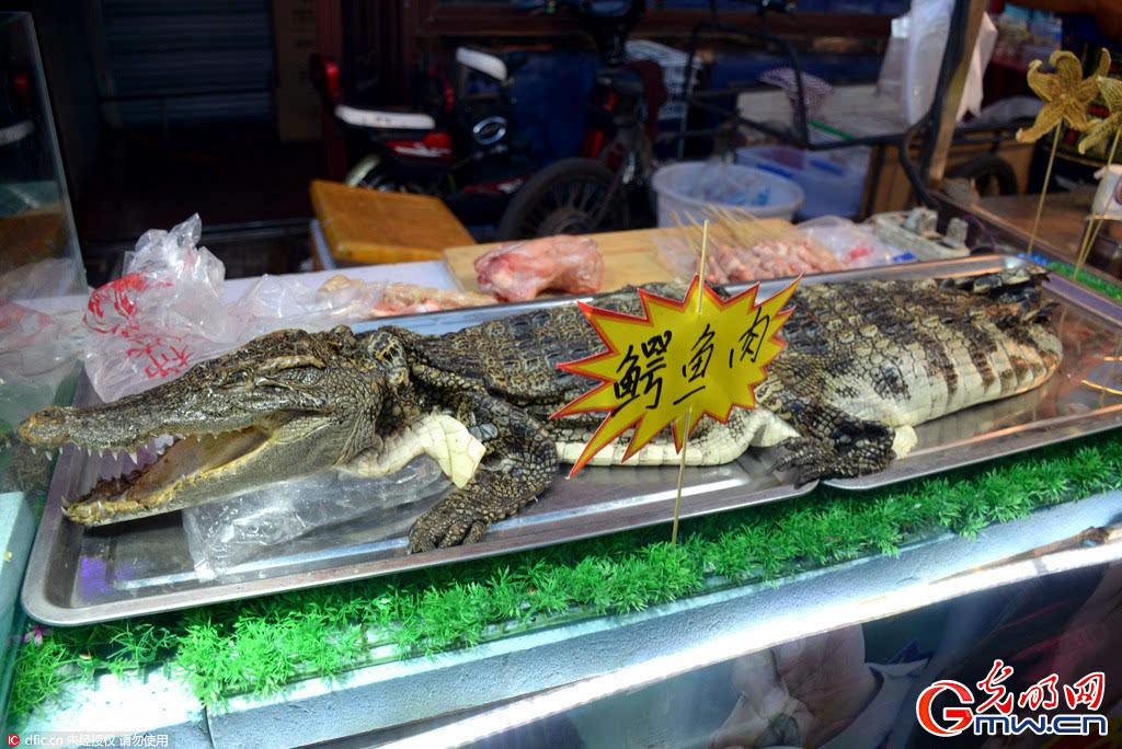 ワニ肉串が1本20元、見物人集まる　瀋陽