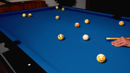 思わず吹き出す、「絵文字の顔」をビリヤードの玉に
