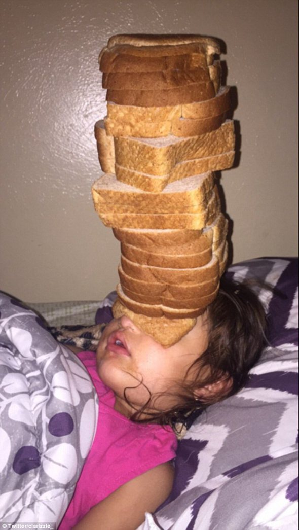 顔に食パンタワー！ベッドを占拠された姉のナイスな報復(fù)