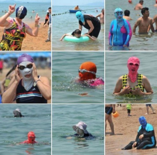 夏が來(lái)た！「顔キニ」おばさん再び現(xiàn)る！　山東省青島市