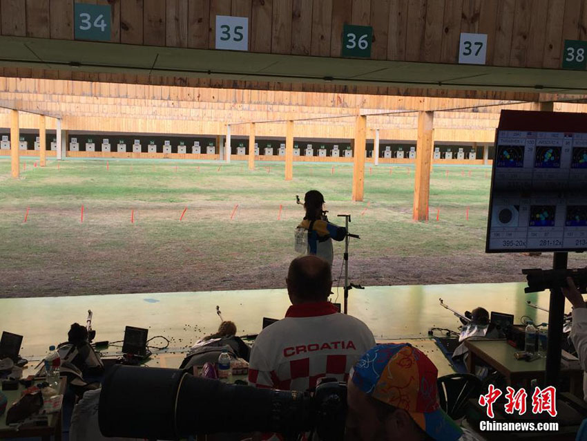 女子50メートル射撃、中國(guó)の張彬彬が銀、杜麗が銅を獲得