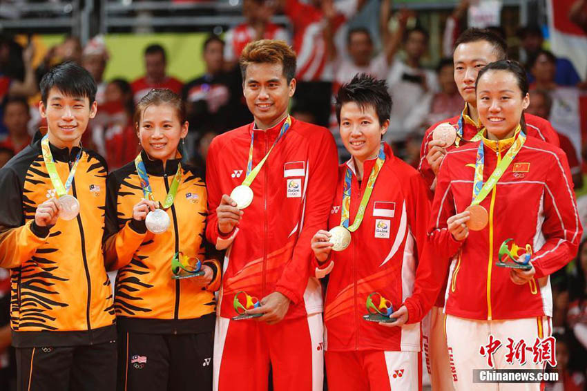 バドミントン混合ダブルス　インドネシアが優(yōu)勝　中國は銅メダル獲得
