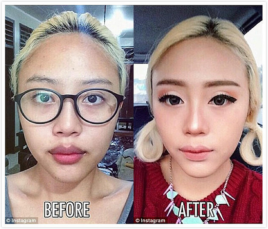 韓國の「半顔メイク女子」が話題に、驚愕するネットユーザーたち