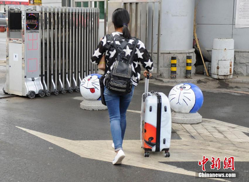 大學(xué)生が石にかわいいアニメキャラをペイント　吉林省