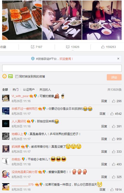 福原愛(ài)選手の公式ブログのコメント欄