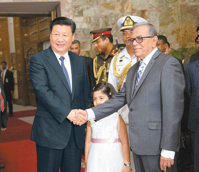 習(xí)近平主席　バングラデシュ大統(tǒng)領(lǐng)と會談