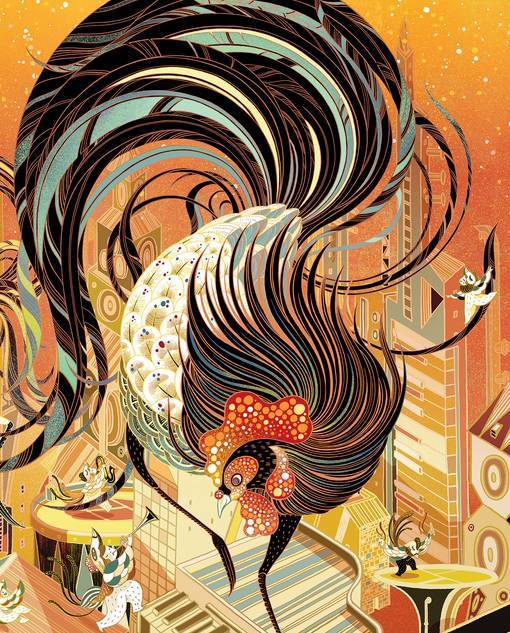 迫力あるタッチの酉年用絵畫作品　アップル公式サイトのホーム畫面に採用