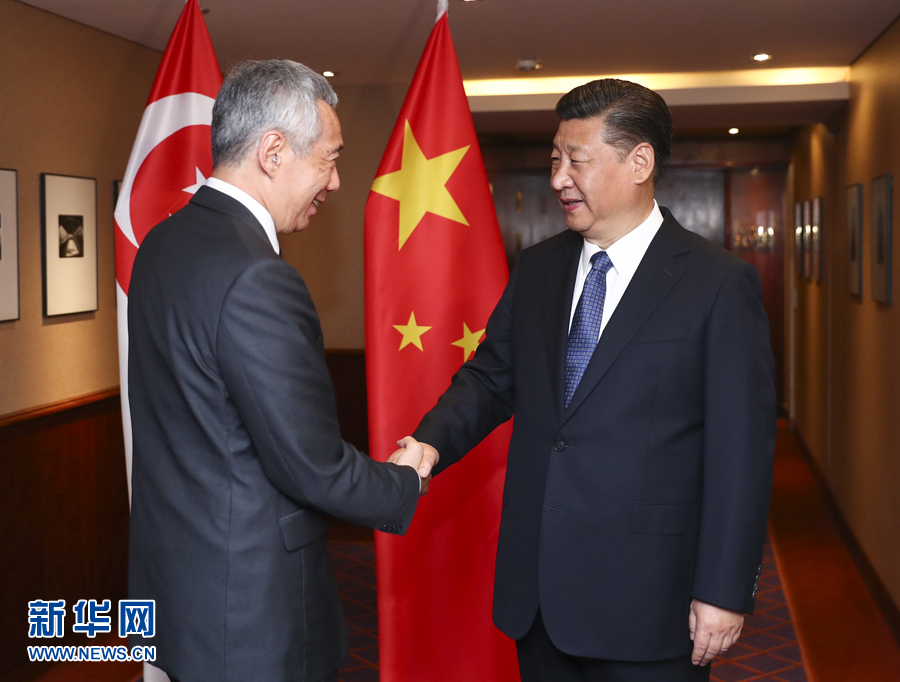 習近平國家主席がシンガポール首相と會談