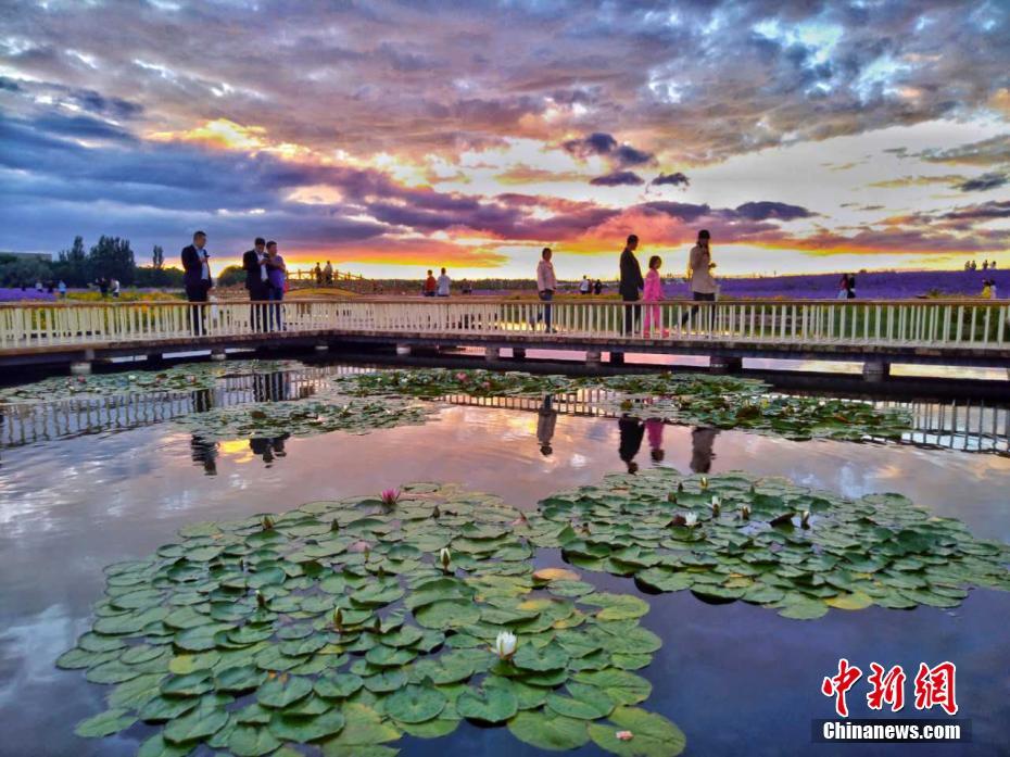 雨上がりの紫金苑に現(xiàn)れた美しい夕焼け空　甘粛省