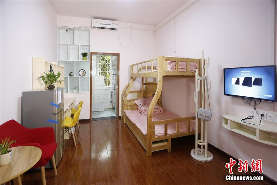 エアコンにテレビ、冷蔵庫も完備の武漢の大學宿舎