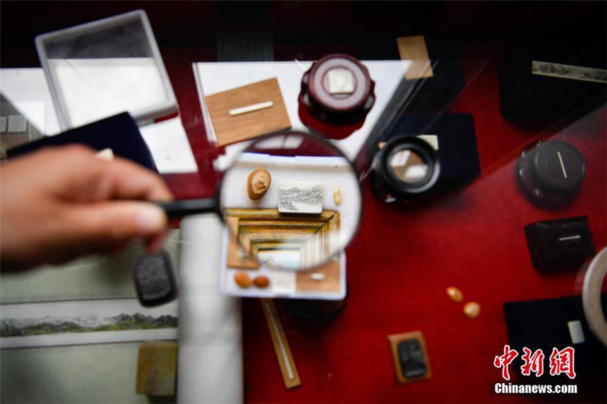 米粒や髪の毛に字を書(shū)く雲(yún)南省のアーティスト冉隆泉さん