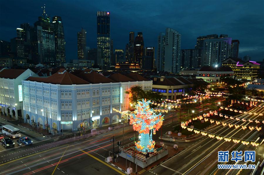 シンガポールのチャイナタウン?牛車(chē)水に中秋節(jié)のランタン燈る