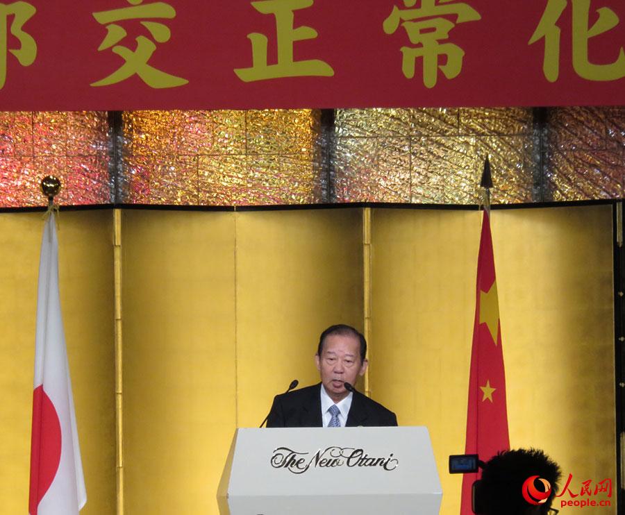 在日本中國大使館の建國68周年レセプションに安倍晉三首相が出席