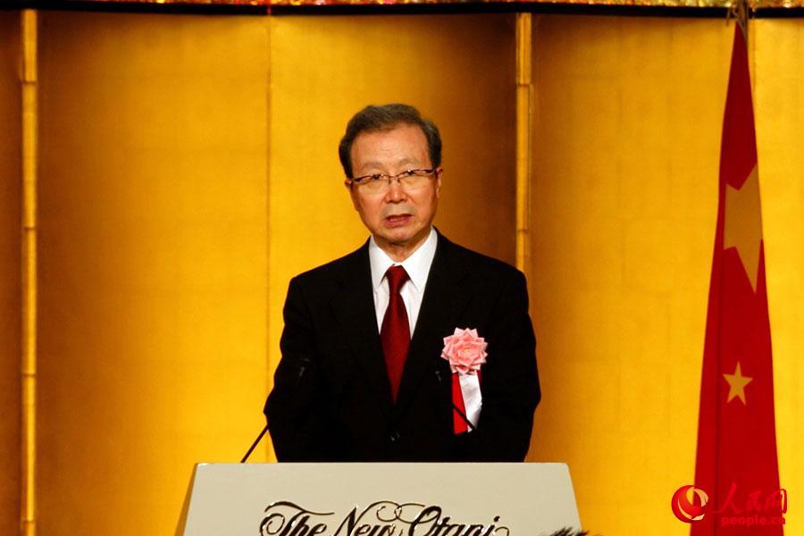 在日本中國大使館の建國68周年レセプションに安倍晉三首相が出席