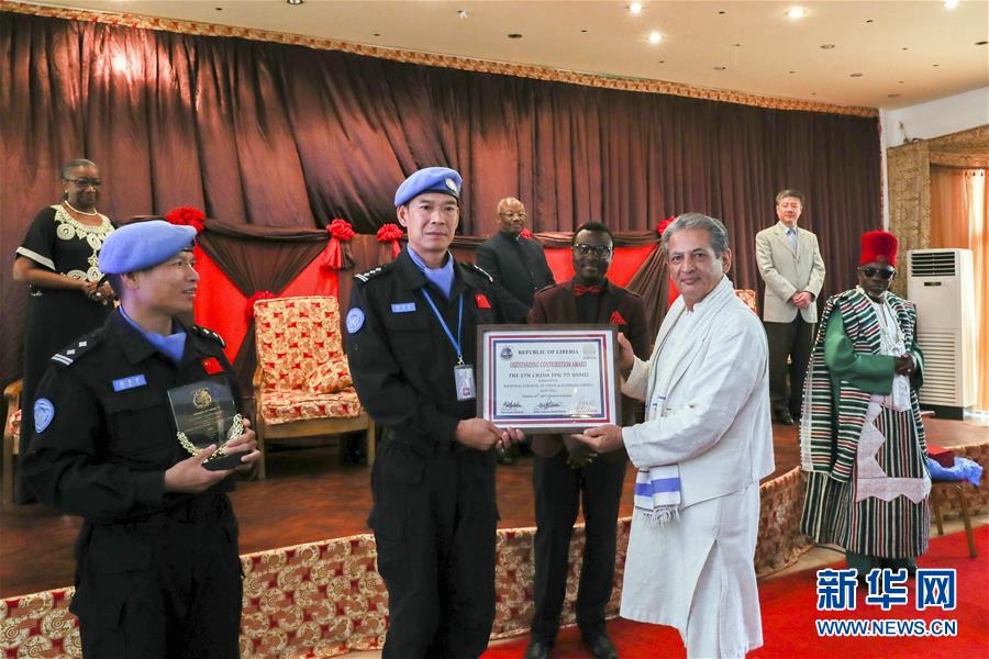 中國駐リベリア第5平和維持部隊が「リベリア卓越貢獻賞」を受賞