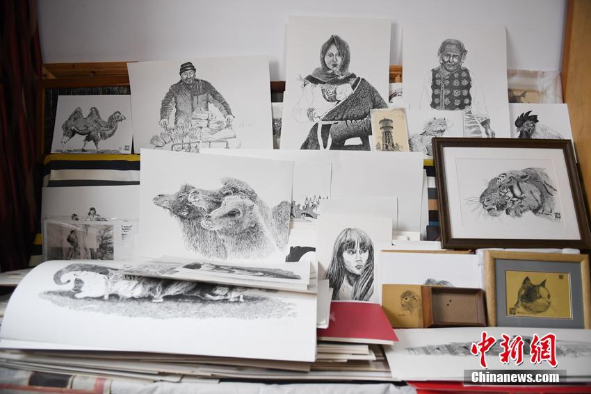 大學教員がボールペンで描いた故郷の風景　海外大學も収蔵　長春市