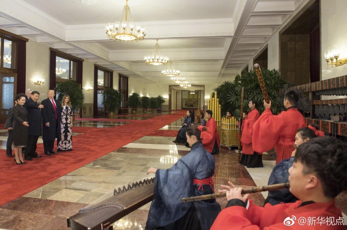 習(xí)近平國(guó)家主席がトランプ大統(tǒng)領(lǐng)の歓迎式典催す