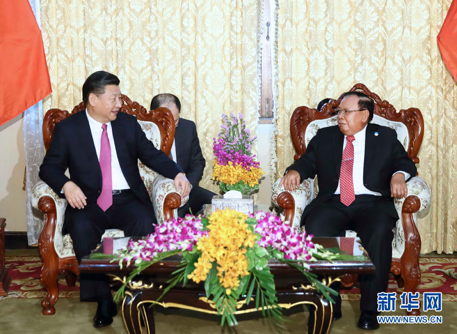 習(xí)近平中共中央総書記がラオス人民革命黨書記長と會談