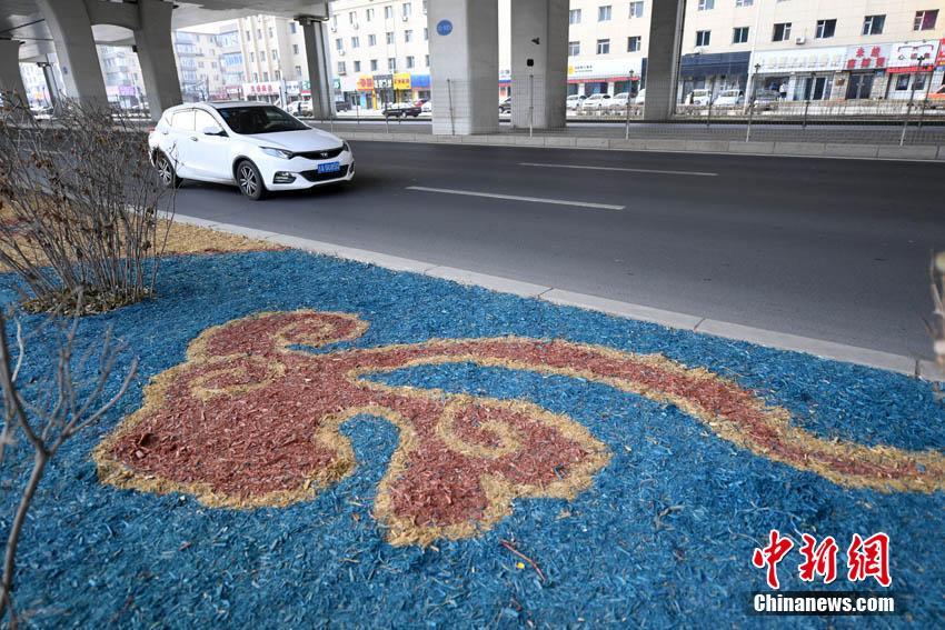 長(zhǎng)春市內(nèi)の緑地帯にカラフルな「有機(jī)絵巻」登場(chǎng)　吉林省