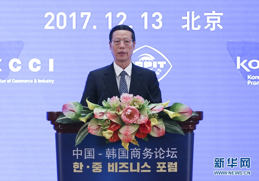 張高麗副総理と韓國(guó)大統(tǒng)領(lǐng)が中韓ビジネスフォーラムに出席