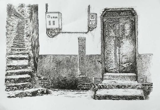 70歳の男性が描いたペン畫「故郷の懐かしい風(fēng)景」がネット上で話題に