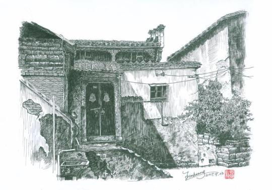 70歳の男性が描いたペン畫「故郷の懐かしい風(fēng)景」がネット上で話題に