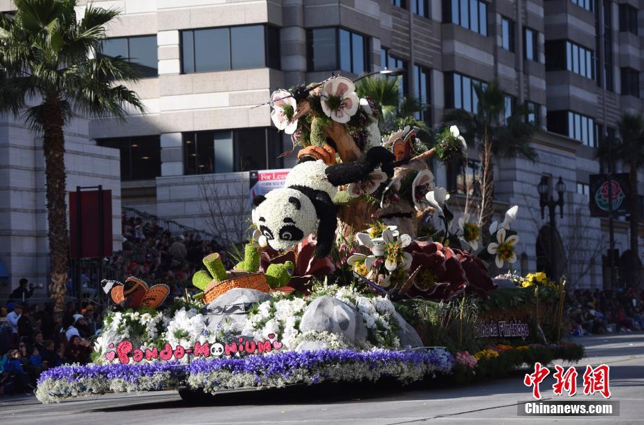 第129回米國(guó)ローズ?パレードに中國(guó)要素あふれるローズカー登場(chǎng)　米國(guó)