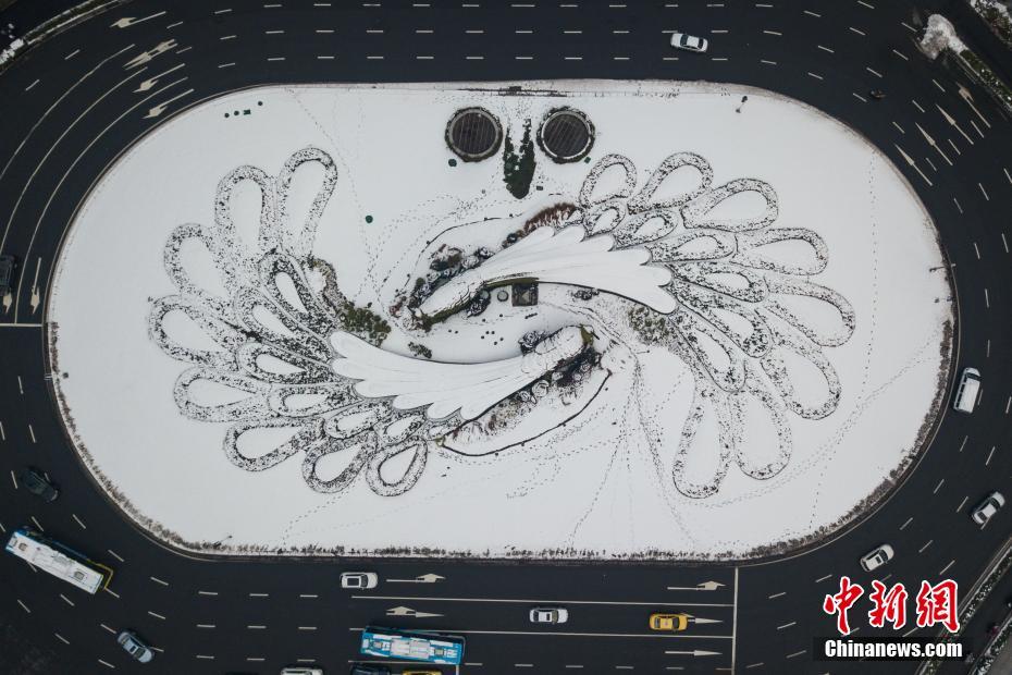 大雪後の南京の町並み まるで絵のよう