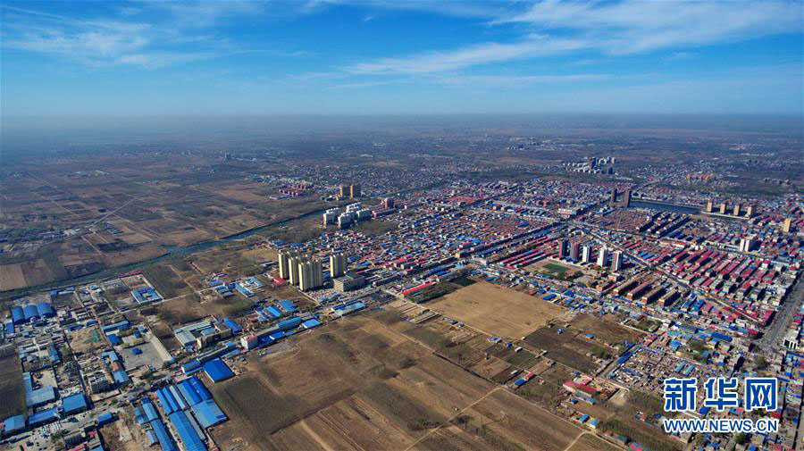 新たに設(shè)立された河北雄安新區(qū)を上空から俯瞰