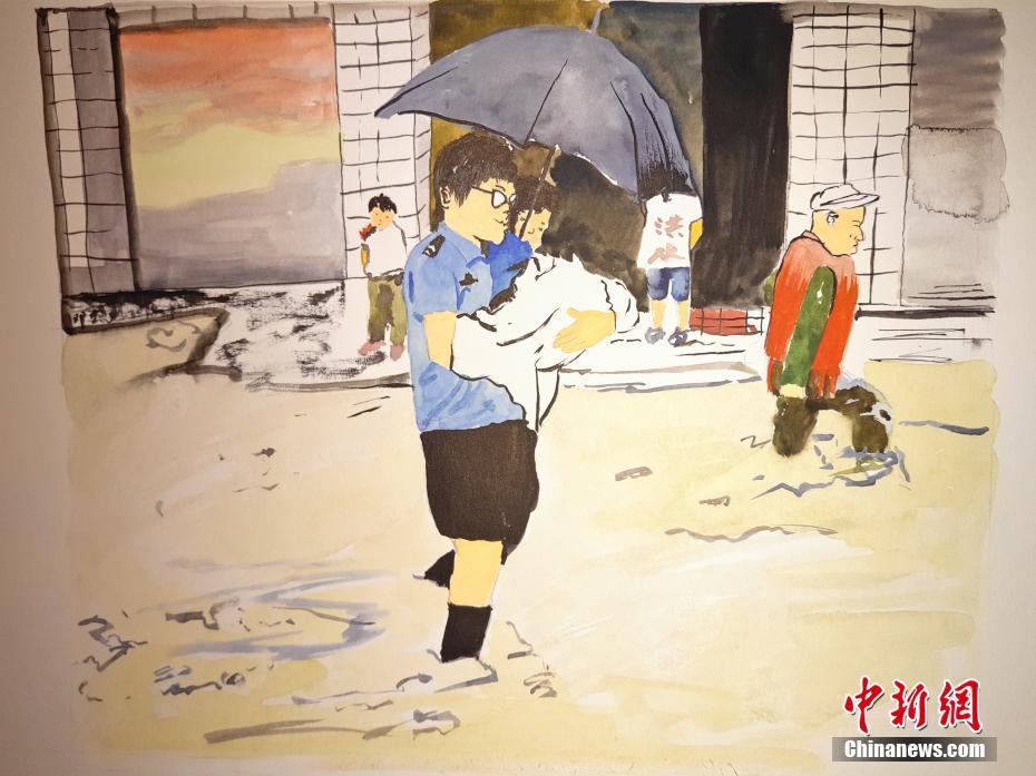 長沙の交通警察官、勤務(wù)の様子を手描きのイラストで記録