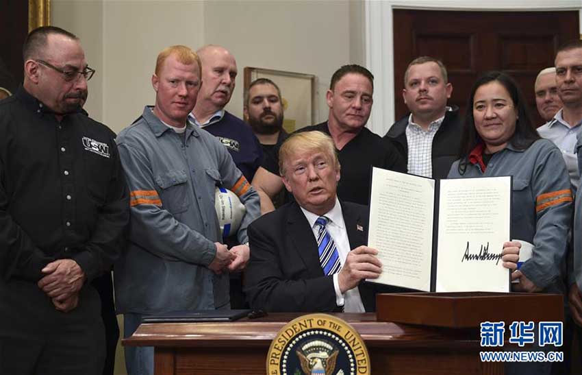 米國(guó)　鉄鋼とアルミニウムの輸入に対し高関稅措置導(dǎo)入を発表