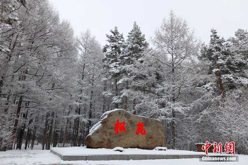「中國(guó)の北極」黒竜江省漠河県、4月の大雪が街を覆う