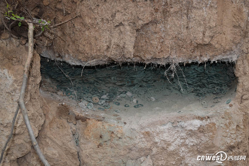 陝西省で2千年前の銭を保管した穴蔵から埋蔵銭200キロを発掘