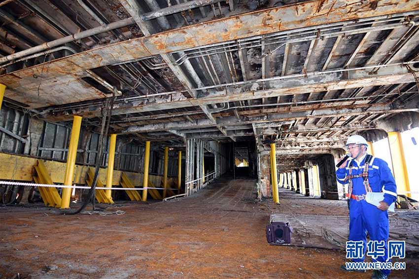 引き揚げられた韓國の沈沒船「セウォル號」船內(nèi)明らかに