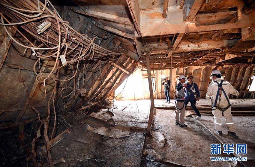 引き揚げられた韓國の沈沒船「セウォル號」船內(nèi)明らかに