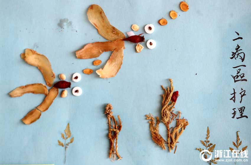 畫材は漢方薬！中醫(yī)學病院の看護師たちによるユニークアート　浙江省