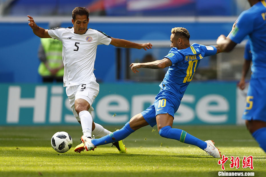 ブラジルがロスタイムに2ゴールでコスタリカに勝利