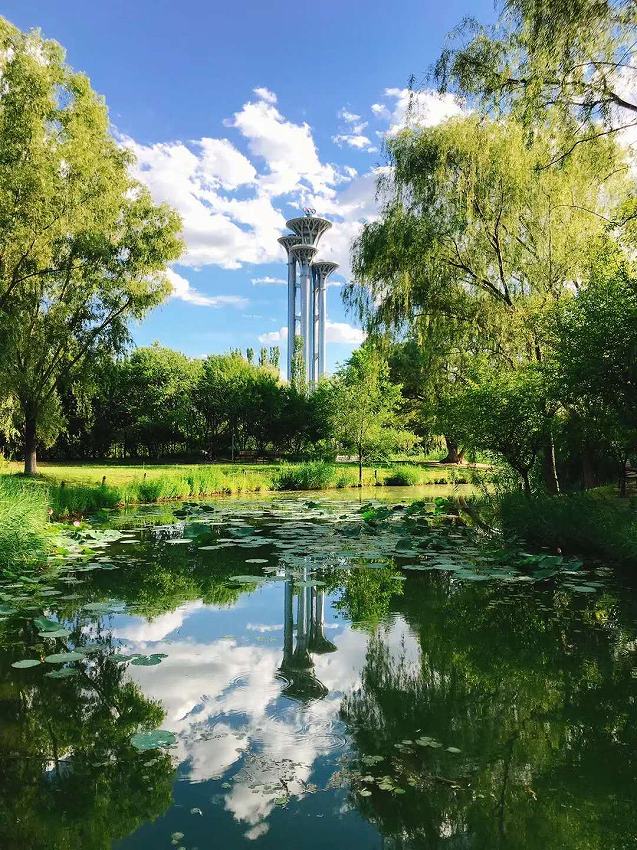 北京、澄み切った青空に「わた雲(yún)」出現(xiàn)