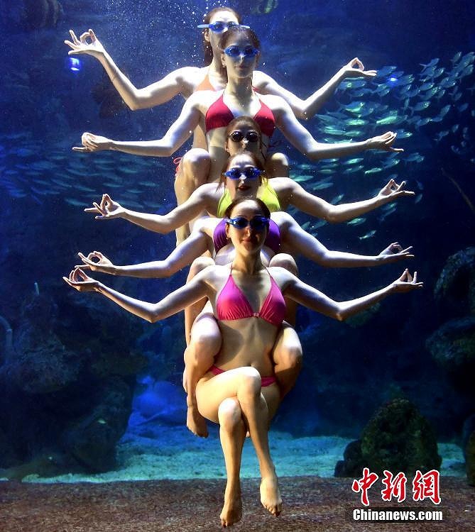 ロシアの水中バレエ団が福州市で公演　観客たちに「涼」を提供